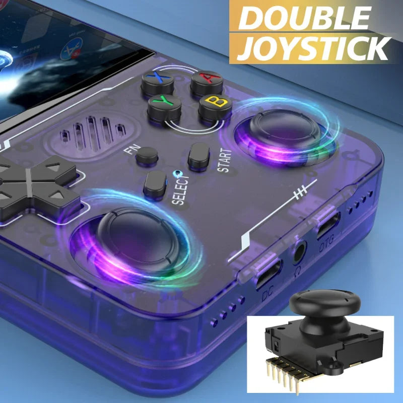 Consola de videojuegos retro portátil R36XX sistema Linux, pantalla IPS de 3,5 pulgadas, reproductor de video de bolsillo, 64GB 128GB, regalo para niños