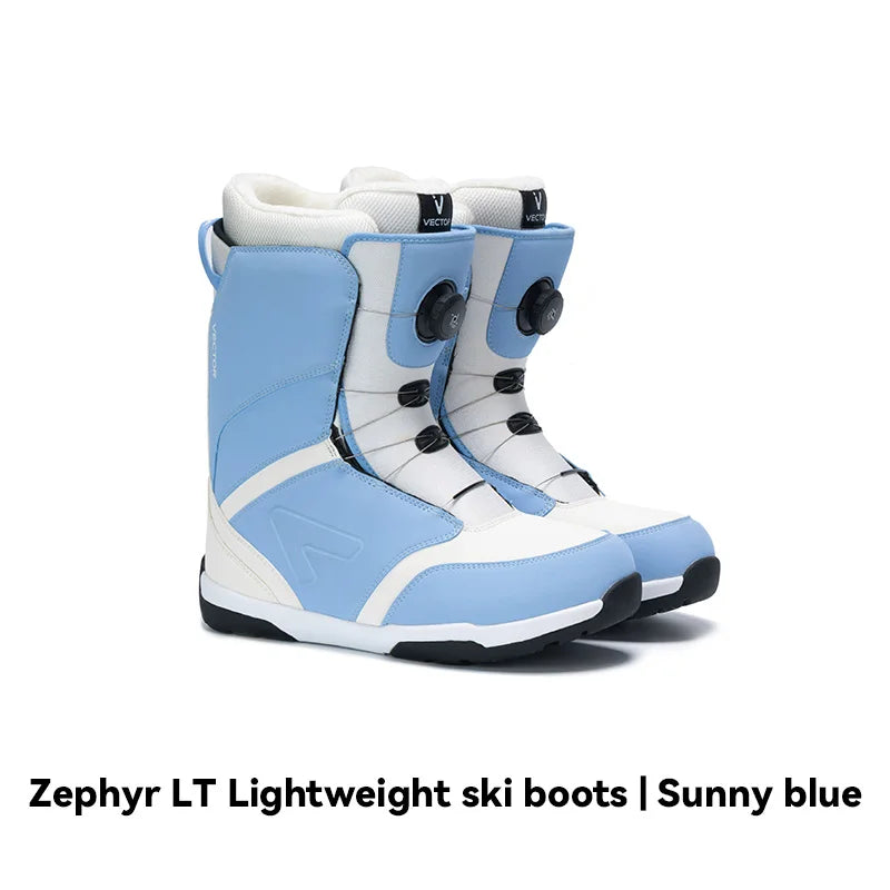 VECTOR Zapatos de Esquí Profesionales para Hombre y Mujer, Botas de Snowboard Cálidas e Impermeables, Botas de Nieve Transpirables de Cuero Antideslizantes