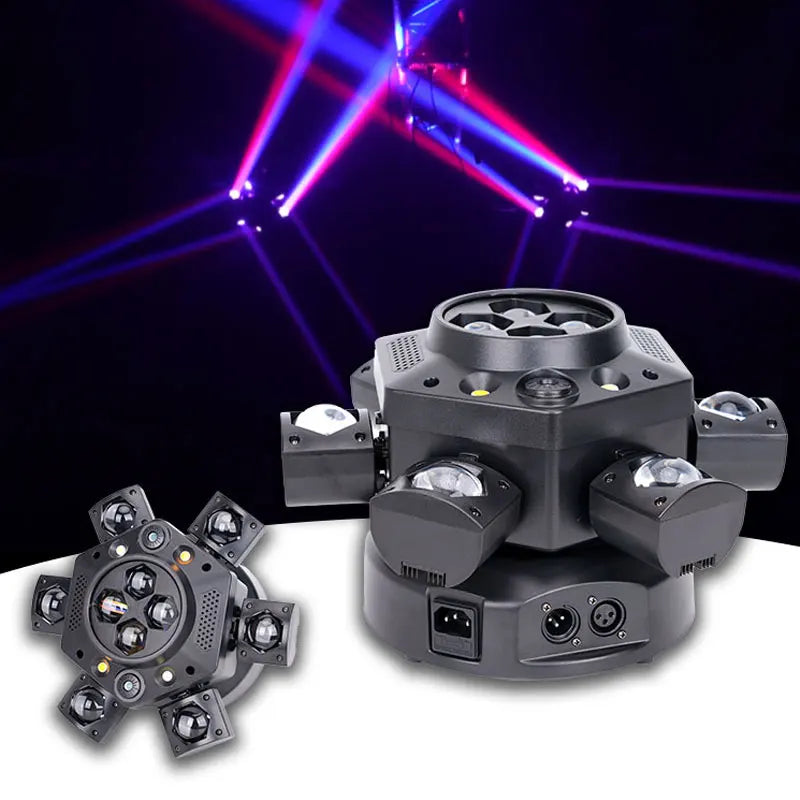 Luz de Escenario de 150W, 24 Canales DMX512 RGBW, Luz Blanca y Amarilla, Luz Estroboscópica, Activación por Sonido, Iluminación para Fiestas, AC95-245V, Amplio Rango de Voltaje