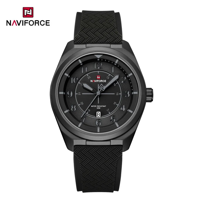 Reloj deportivo táctico militar NAVIFORCE para hombre, con correa de silicona luminosa, movimiento de cuarzo, resistente al agua 3ATM y caja de aleación de zinc