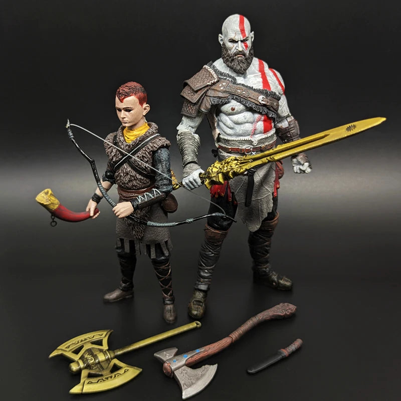 Figura de colección de 7 pulgadas de edición limitada de Kratos y su hijo, muñeco articulado de adorno