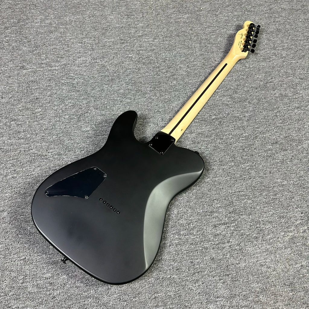 Guitarra eléctrica TL negra mate de alta calidad, golpeador blanco, cuerpo de caoba, 6 cuerdas, envío gratis