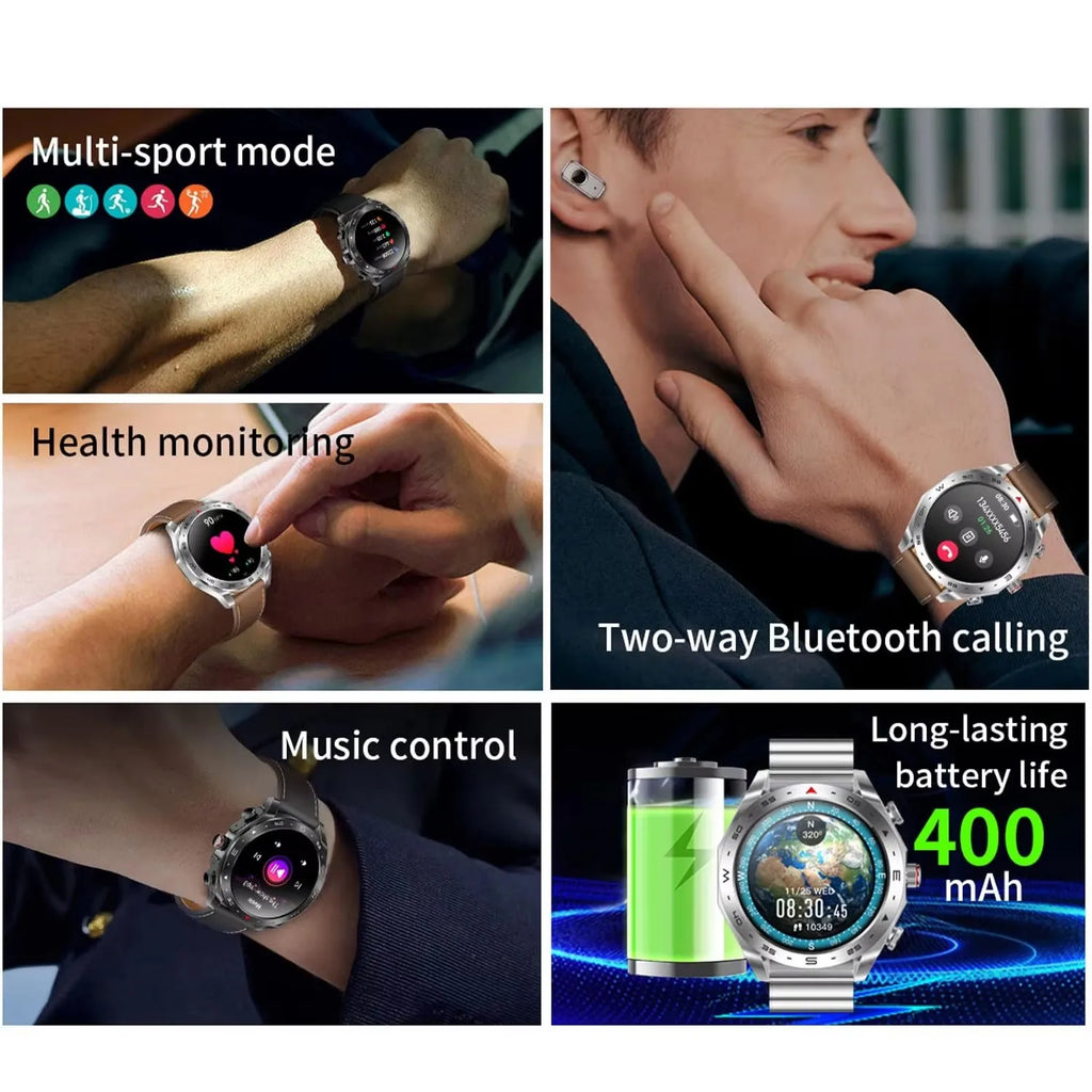 New T95 Smart Watch TWS 2-in-1 Bluetooth Earphones with Built-in Speaker HIFI Sound Quality Noise Canceling Earplugs Smartwatch