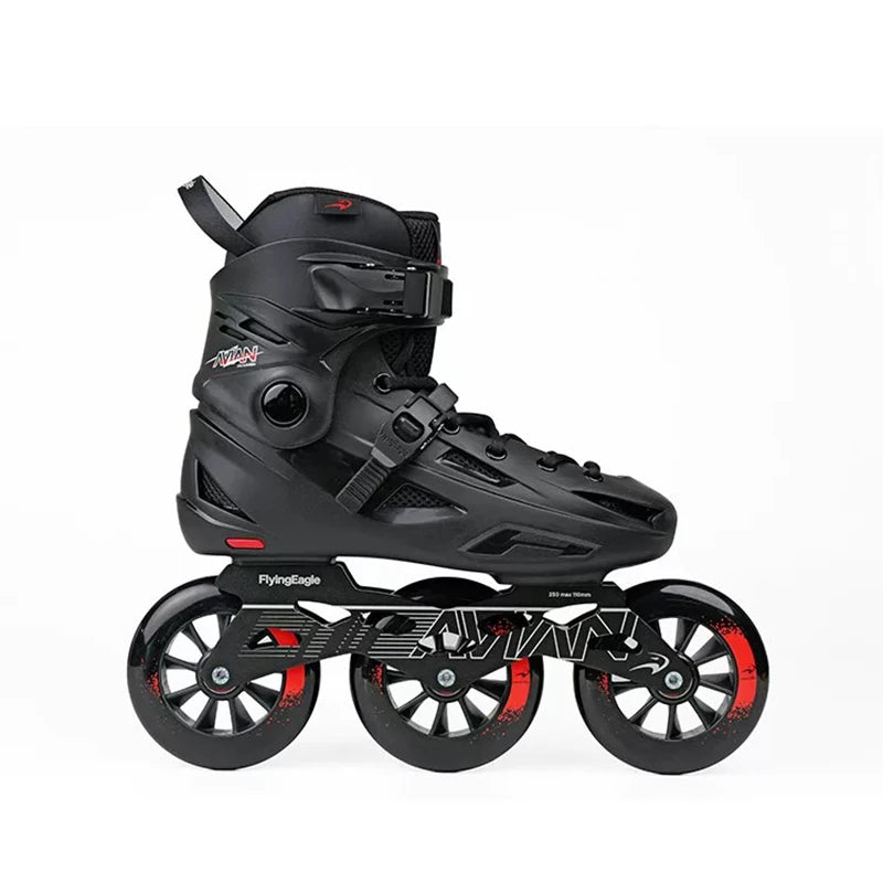 Patines en Línea FlyingEagle AVIAN T110 para Adultos, 3x110mm, Patines Profesionales de Tres Ruedas para Carreras Urbanas, con Ruedas Desmontables