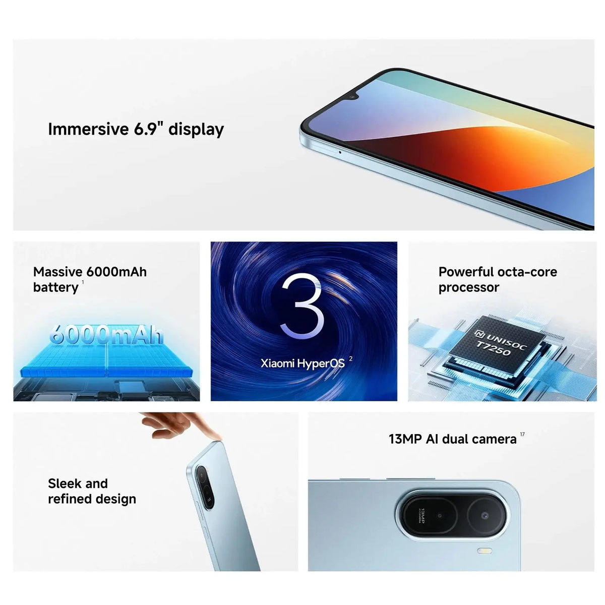 Versión Global NUEVO Smartphone Xiaomi Redmi A7 Pro Xiaomi HyperOS 3 Potente Octa-Core 6.9' LCD 120Hz 6000mAh Carga Rápida 15W