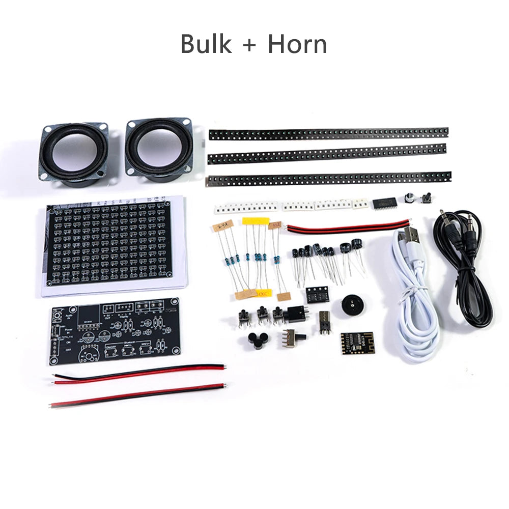 Kit de altavoz Bluetooth DIY con luz de ritmo de espectro musical LED, proyecto de soldadura electrónica y kit electrónico de altavoz Bluetooth