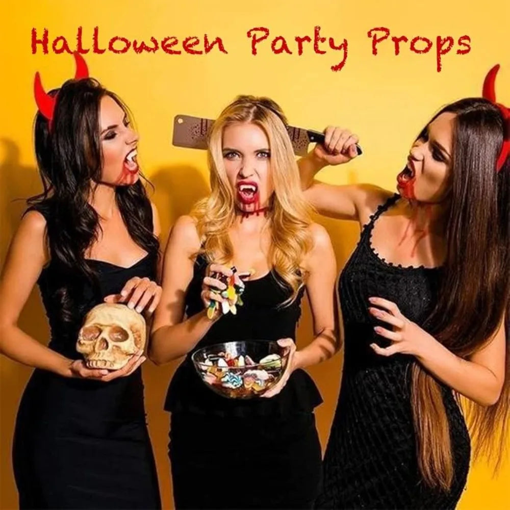 Dientes de zombi retráctiles para Halloween, accesorio de maquillaje para bailes de disfraces, dientes de vampiro de plástico para Halloween, decoración para fiestas de disfraces de terror.