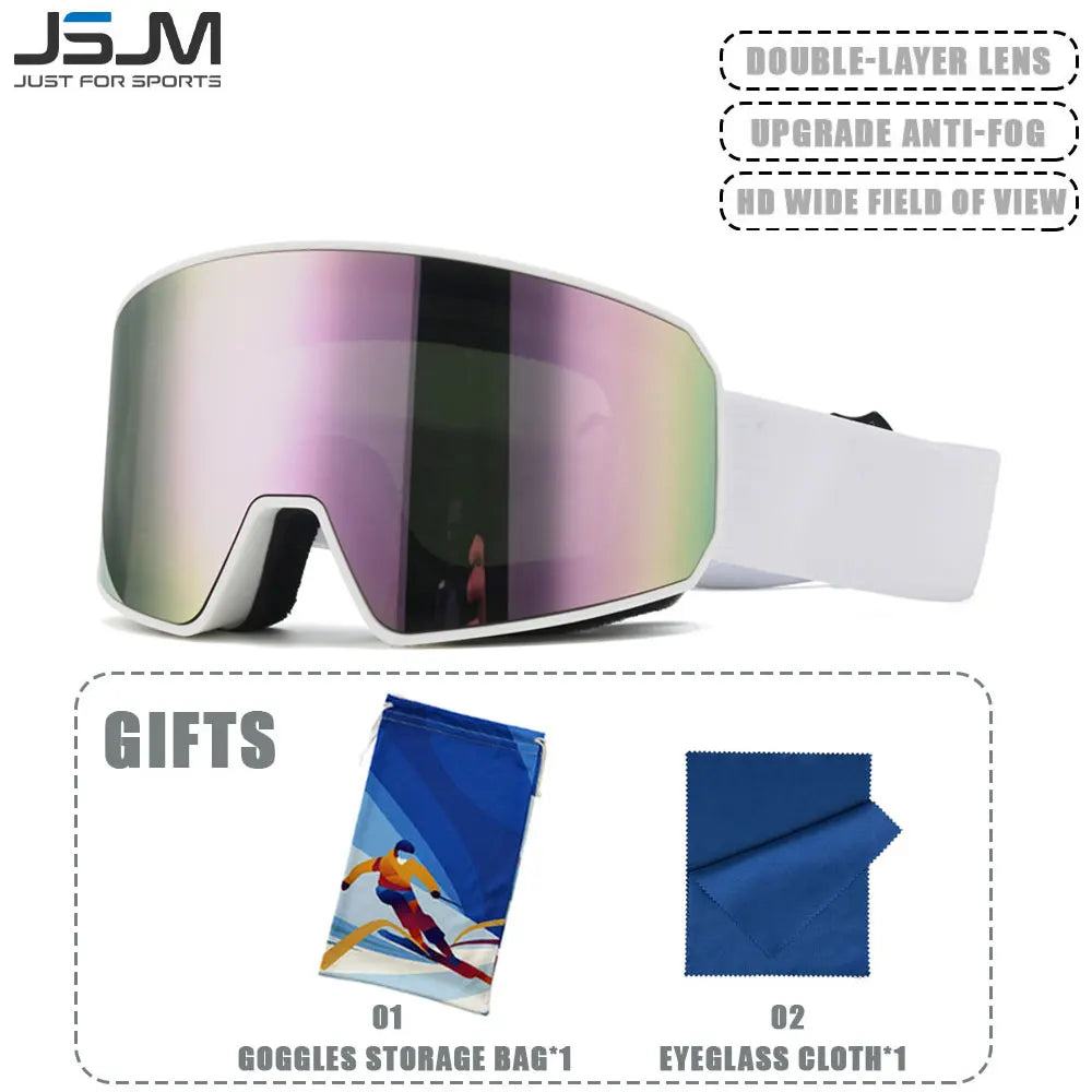 JSJM NUEVAS Gafas de Esquí Antivaho de Doble Capa para Adultos, Gafas para Moto de Nieve, Deportes al Aire Libre, Nieve, Snowboard, Máscara de Esquí, UV400, REGALOS