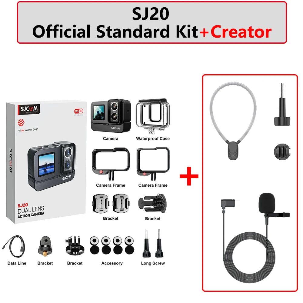 Cámara de Acción SJCAM SJ20 Impermeable con WiFi 5G para Motociclismo, Ciclismo y Viajes por Carretera, Aventuras Diurnas y Nocturnas, Cámara Creator