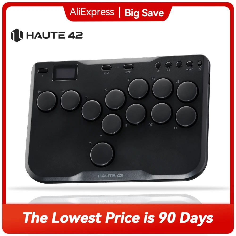 Controlador de joystick arcade Haute42 Cosmox Mini, teclado Hitbox, mando de lucha tipo Hitbox sin palanca para PS4/PS5/Switch, mando arcade para PC