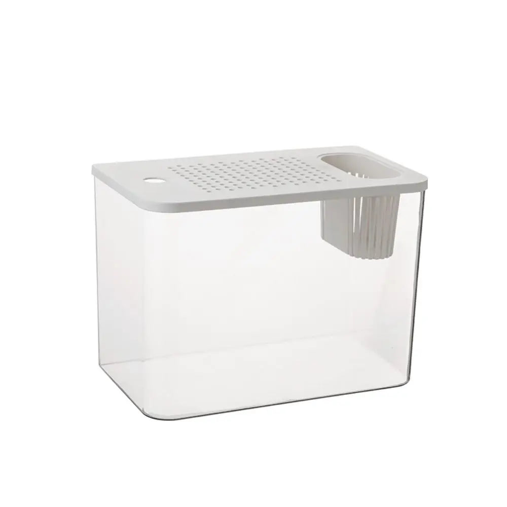 Acuario nuevo de PET+ABS transparente con tapa, resistente a caídas, tanque hidropónico, tanque para tortugas, hogar