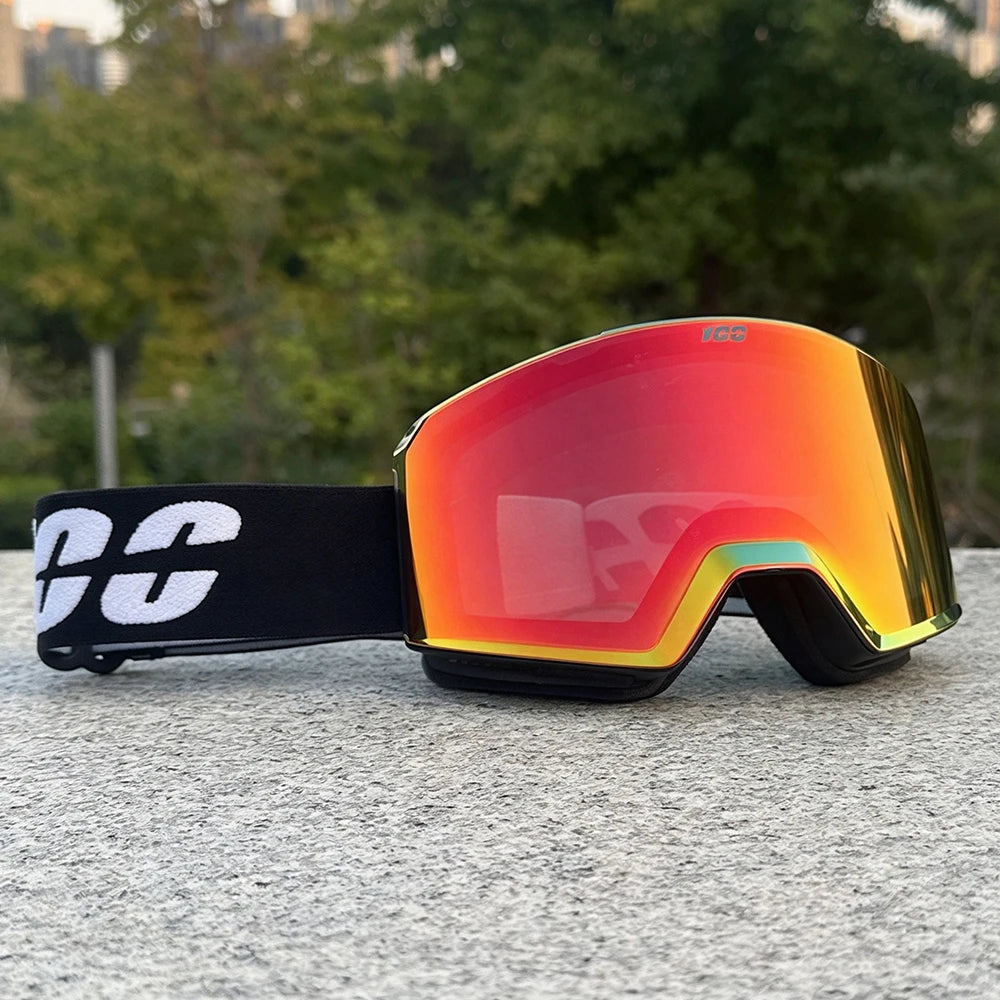 Gafas de esquí profesionales para invierno, con sistema de cambio rápido mediante imán, doble capa, tratamiento antiniebla, para snowboard, para hombres y mujeres.