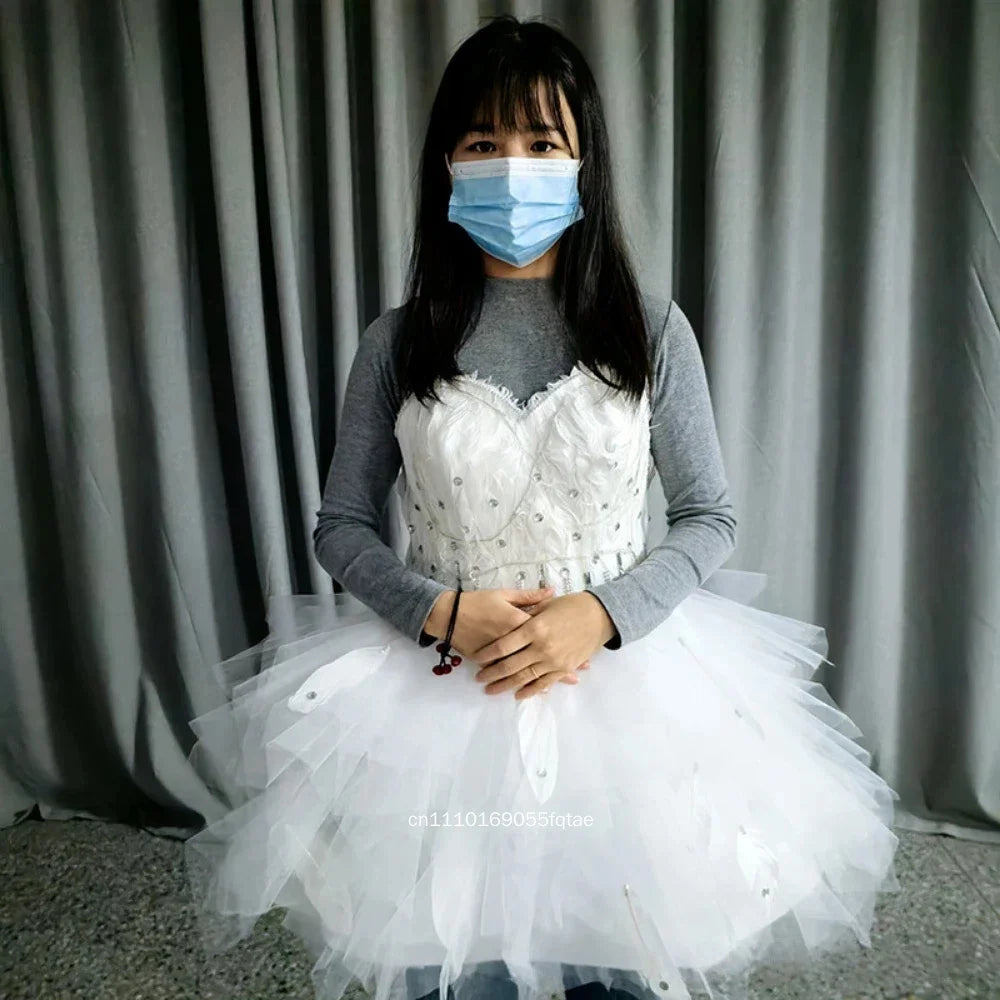 Vestido de plumas luminosas LED, alas de ángel iluminadas, alas de mariposa coloridas, traje de hada para desfile, cosplay de Halloween.