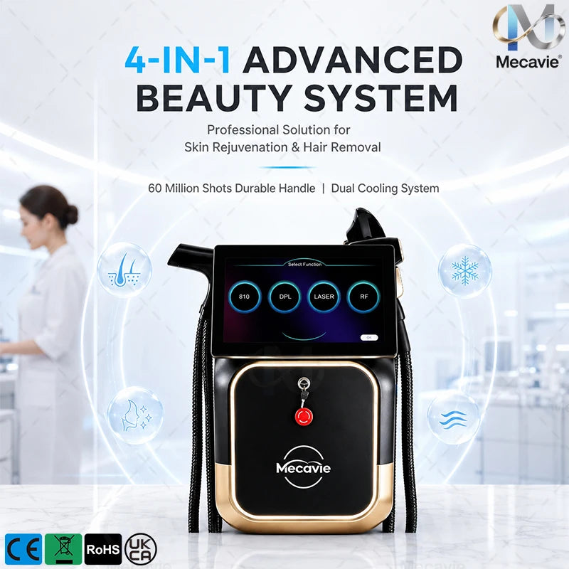 Nuevo Láser Diodo 4 en 1 Pico 808, Peeling de Carbono, RF, IPL, Nd Yag, Láser de Picosegundos, Máquina de Depilación y Eliminación de Tatuajes, 5000W