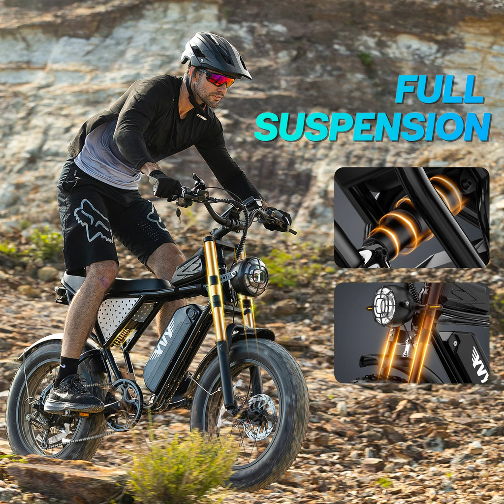 YVY/RAYZEPH C20MAX Ebike EU Stock 2000W 20*4" Inch Fat Tire Electric Bike 52V 40Ah Removable Battery 7-Speed Gears Dual Hydraulic Braking Adu