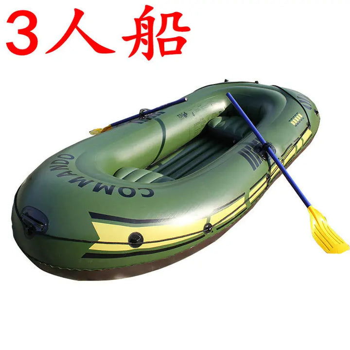 Kayak Inflable Reforzado para 2-3 Personas, Bote de Pesca para Exteriores, Resistente a la Abrasión y a los Arañazos, Estable y Seguro para Ríos y Lagos