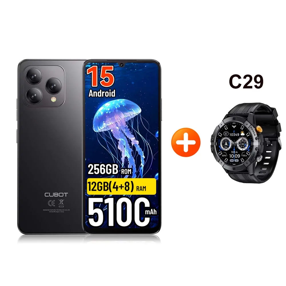 [Envío desde Polonia] Cubot A40 12GB(4+8)+256GB 6.88'' 120Hz 5100mAh Smartphone Android 15 NFC Reconocimiento facial Teléfono 4G