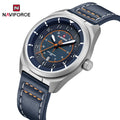Reloj de pulsera deportivo militar de lujo para hombre NAVIFORCE NF9281, reloj de cuarzo original con fecha automática, correa de piel, resistente al agua, regalo para hombre