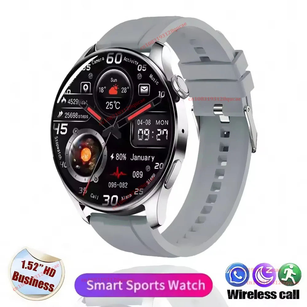 Smartwatch 2026 para hombre con pantalla AMOLED HD, trayectoria de movimiento GPS, frecuencia cardíaca, llamadas Bluetooth, resistente al agua, para Android e iOS Ht30