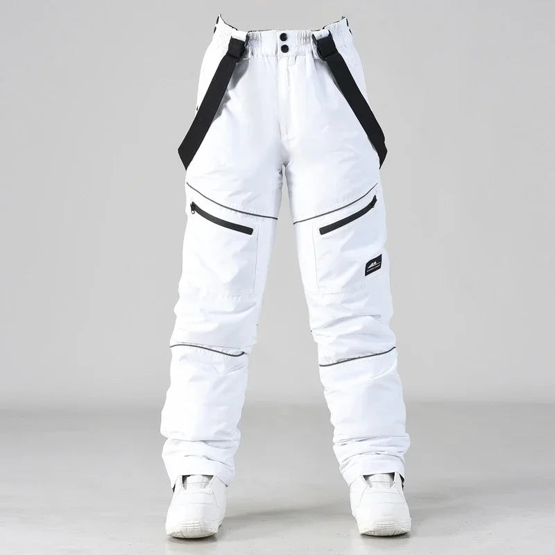 2024 deporte al aire libre hombre pantalones de esquí a prueba de viento mujeres pantalones de nieve montaña algodón Snowboard monos femeninos ropa impermeable