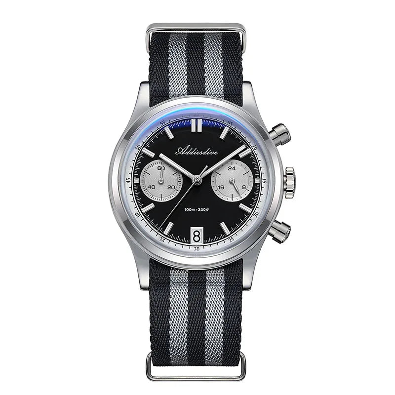 Reloj ADDIESDIVE AD2095 Cronógrafo de Marca Superior con Movimiento de Cuarzo VK64, Reloj de Pulsera Luminoso, Resistente al Agua 100m, Reloj de Lujo Retro para Hombre