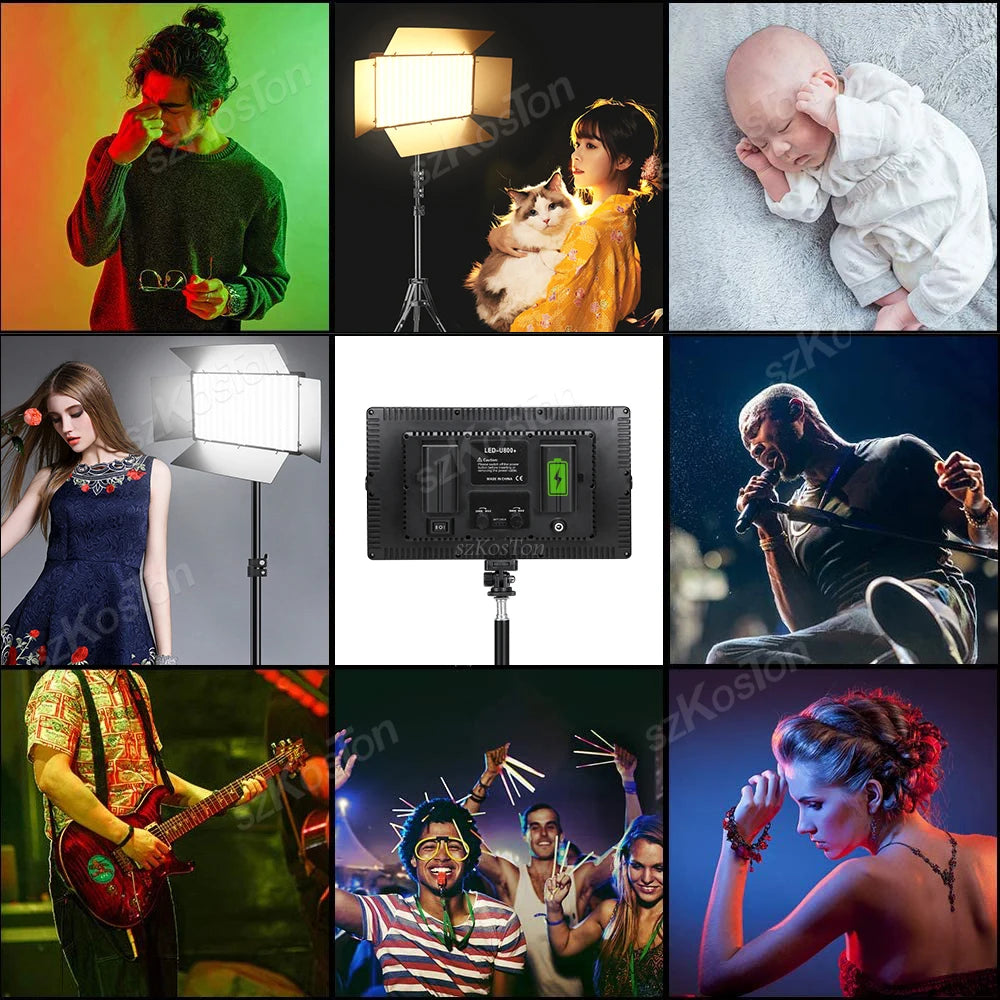 Kits de iluminación LED RGB para vídeo, lámpara de fotografía con soporte de luz de 78 pulgadas, batería de 8800mAh, 3200-5600K, para grabación de fotografía en YouTube