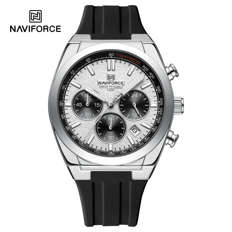 Reloj de pulsera NAVIFORCE para hombre, de cuarzo, moderno y de lujo, deportivo, con pantalla de 24 horas, ventana de fecha, cronógrafo y resistente al agua, regalo para hombre