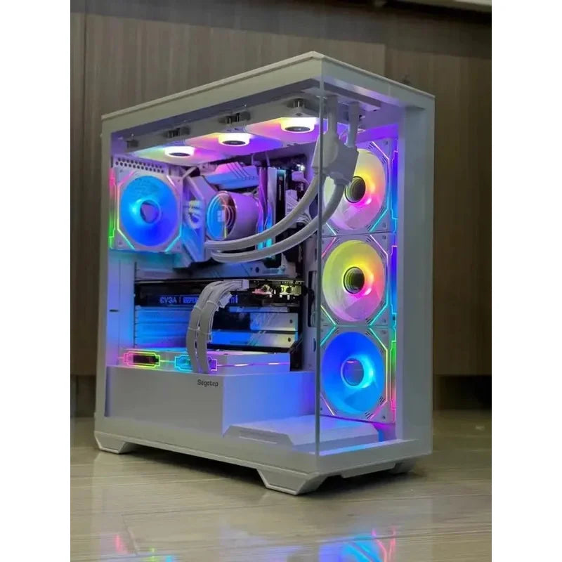 PC para juegos AOTESIER con procesador Core i7-4790/SSD de 512 GB/RAM de 16 GB 3200 MB DDR3/Windows 11 Gráficos HD 4600/blanco