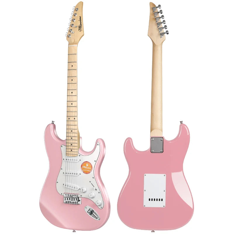 Guitarra Eléctrica MS-100 Estilo ST de 6 Cuerdas y 22 Trastes, Cuerpo de Madera de Álamo, Diapasón de Arce Canadiense, Instrumento Musical Profesional