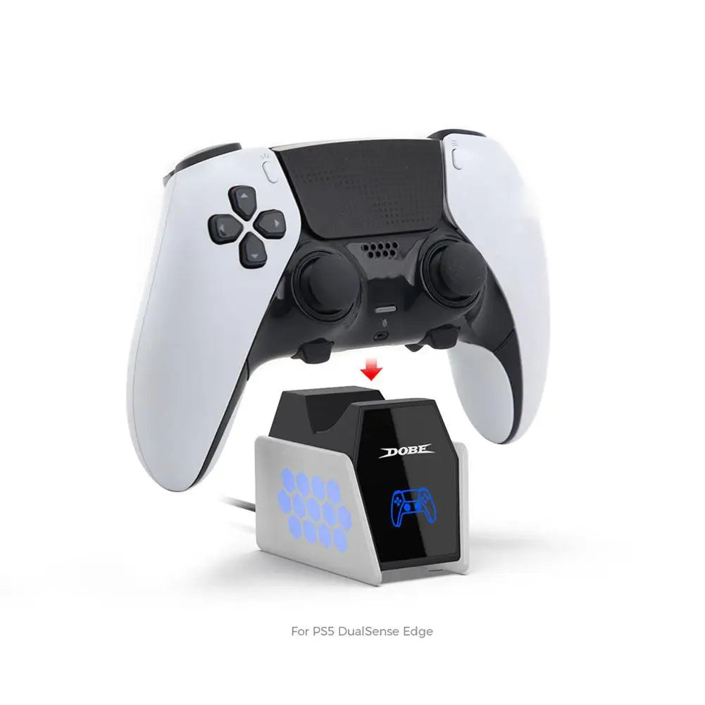 Estación de carga para mandos de PlayStation 5, cargador rápido doble con indicador LED, base de carga para accesorios de PS5