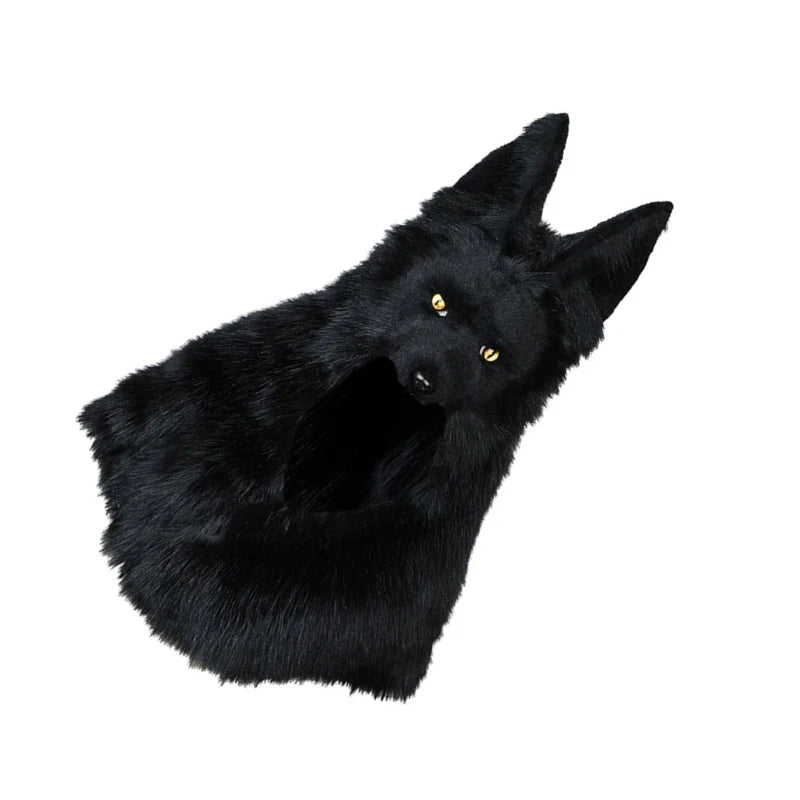 Sombrero de felpa de Anime para mujeres y hombres, sombrero con cabeza de lobo, sombrero para deportes al aire libre, sombrero a prueba de viento para clima frío