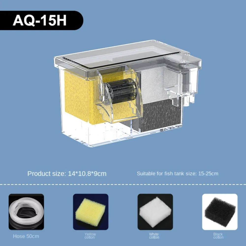 Wall Mounted Fish Tank Built-in Silent Waterfall Filter Box Circulating With Water Pump Circulating Water Purifier for Home