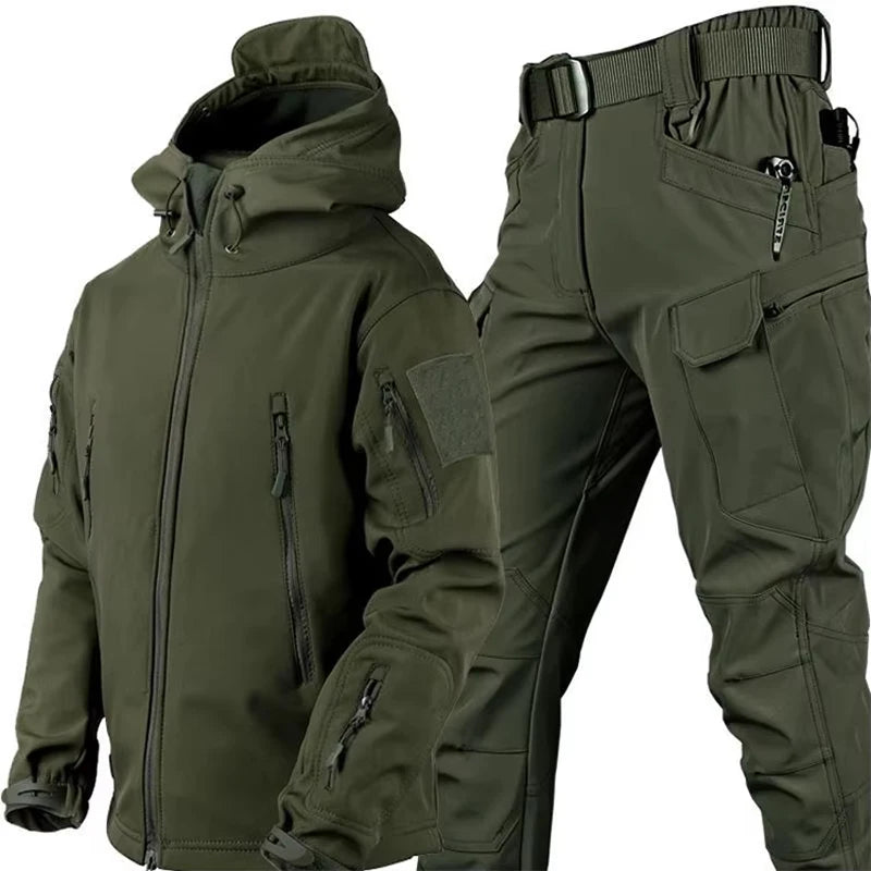 Chaquetas impermeables de lana SoftShell para hombre, abrigos con capucha para pesca, senderismo, Camping, escalada, pantalones de esquí, Otoño e Invierno
