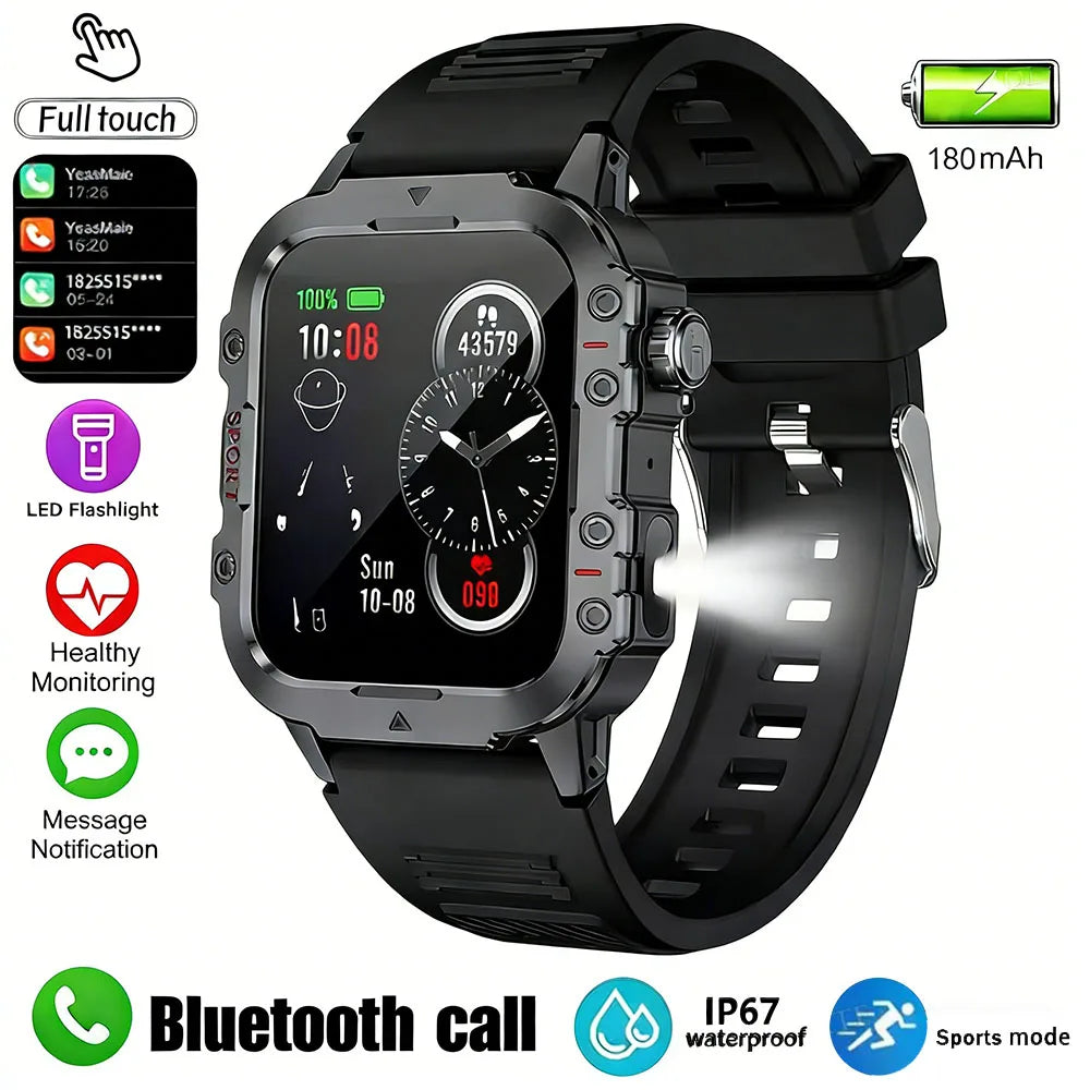 Reloj inteligente militar 2026 para hombre, 3ATM, deportes al aire libre, rastreador de actividad física, monitoreo de salud de presión arterial, llamada BT, reloj inteligente GPS Ht30
