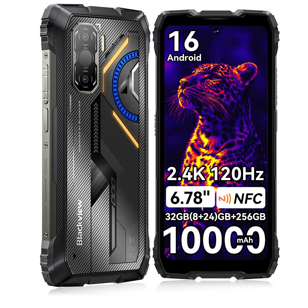Blackview ROCK 3 Rugged Smartphone  6.78'' 32GB(8+24)GB+256GB Android 16 10000mAh NFC 2.4K 120Hz MediaTek G100 108MP