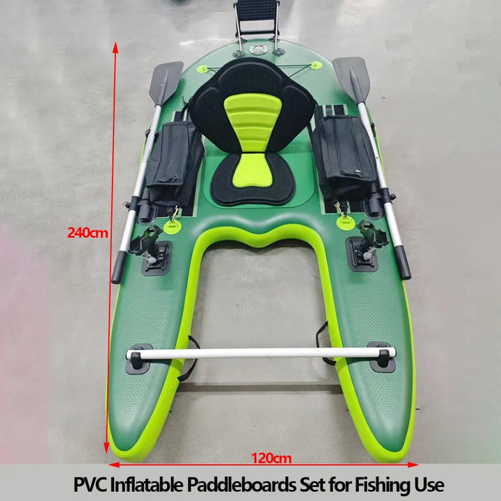 Tabla de Paddleboard Inflable Resistente para Pesca, Equipo Acuático, Tabla de Pesca Estilo Rana, PVC, Capacidad de Carga 200KG, Plataforma