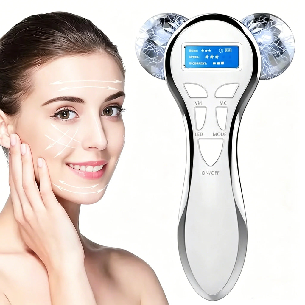 NUEVO Instrumento Eléctrico de Belleza Facial, Rodillo Masajeador de Microcorriente para Lifting Facial, Máquina EMS para Reafirmar la Piel, Dispositivo de Belleza Facial en V