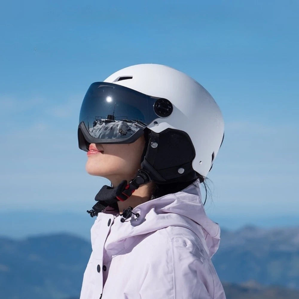 Casco de esquí para hombre, gafas de nieve en uno, casco de esquí antiimpacto para mujeres adultas, esquí, monopatín, Snowboard, casco de seguridad para mujer y hombre