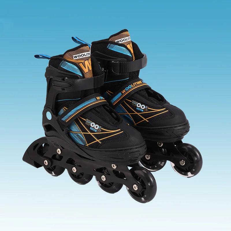 Patines en línea para mujeres y hombres, zapatos de patinaje de 4 ruedas de tamaño ajustable para niños y niñas, zapatillas de patinaje al aire libre para principiantes