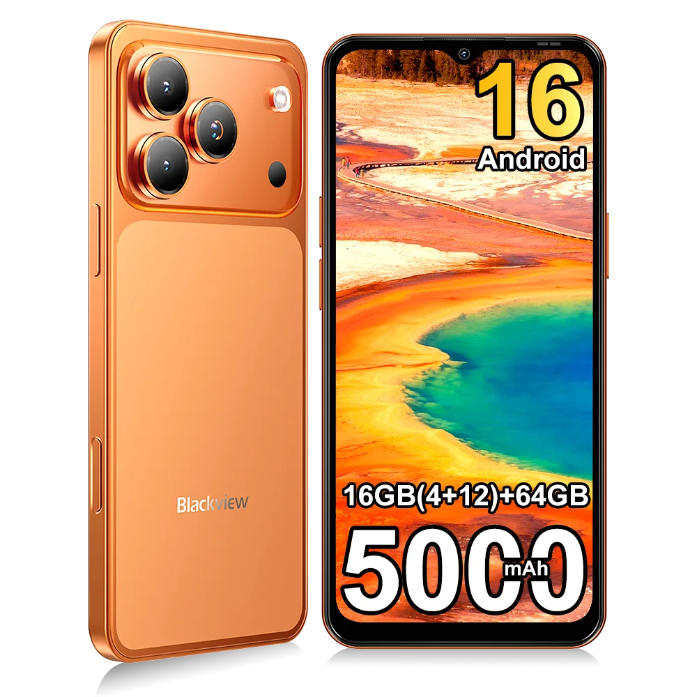 [Shipping From Poland]  Blackview WAVE 7C Smartphone 6.56'' HD+IPS 5000mAh Battery 16GB(4+12)+64GB Unisoc Cell Phone 32MP+13MP 4G Android 16 Dual SIM