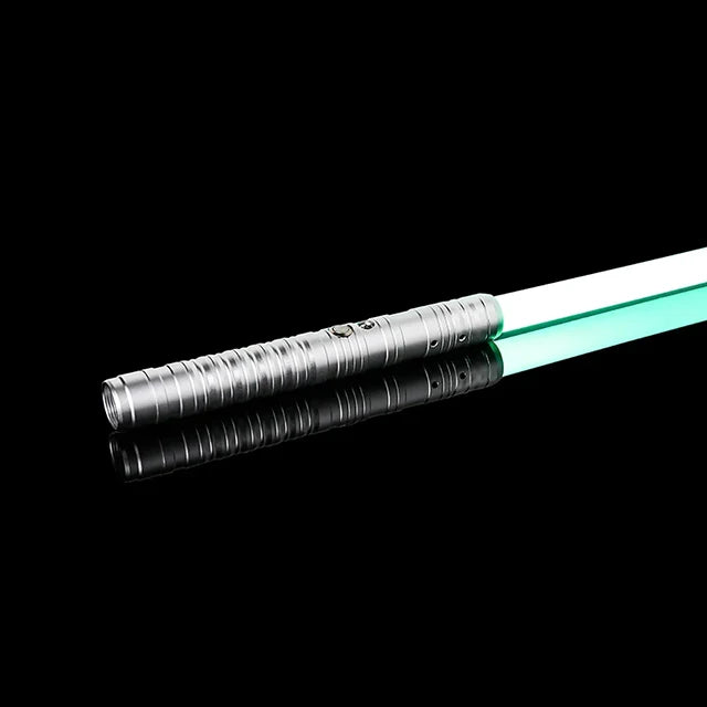Sable de luz RGB 16 colores con mango de metal, doble filo, sonido para duelo pesado, dos en uno, juguete de utilería para cosplay y escenario