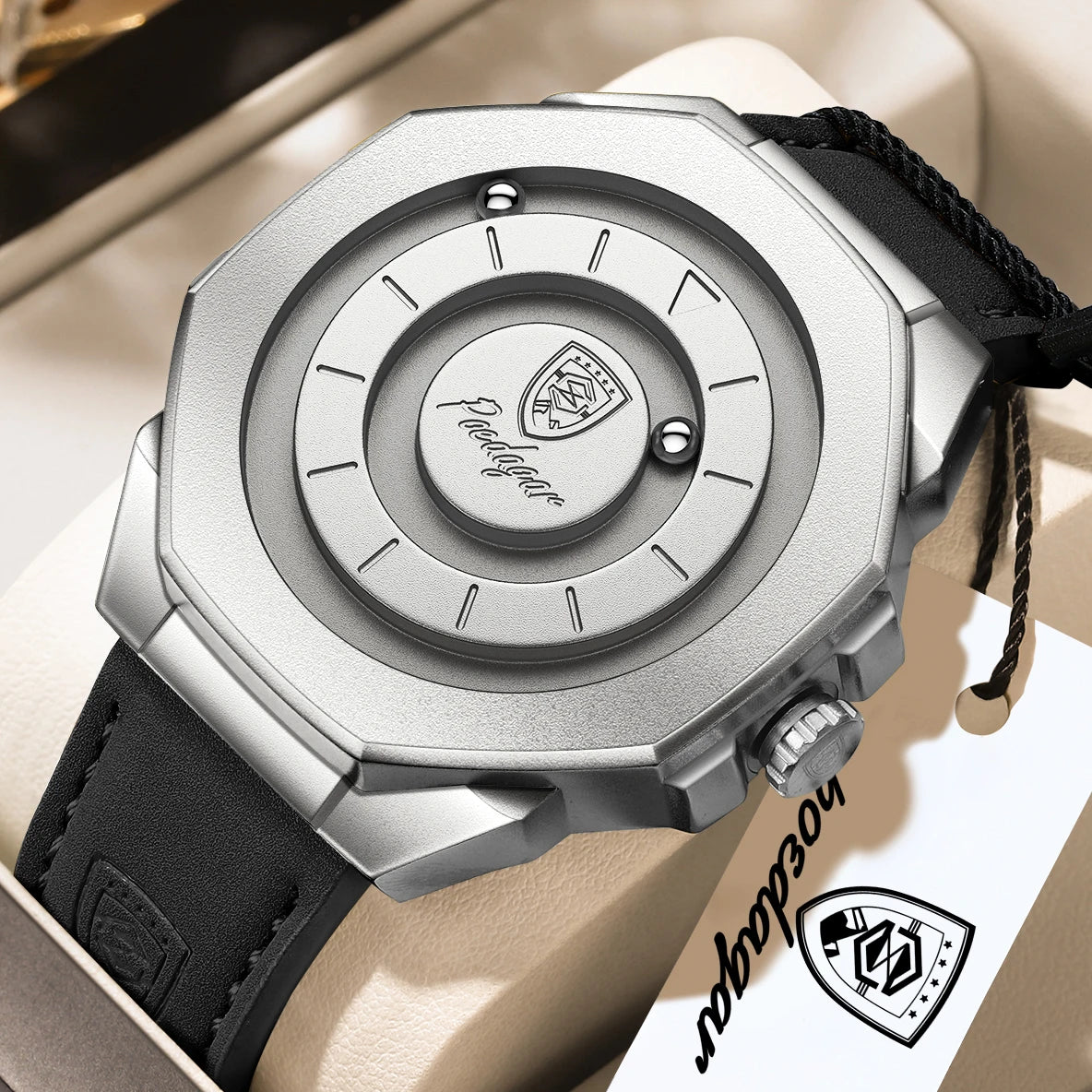 Reloj de pulsera para hombre POEDAGAR de alta calidad, resistente al agua, con correa de piel, estilo moderno, de cuarzo, para negocios, creativo.
