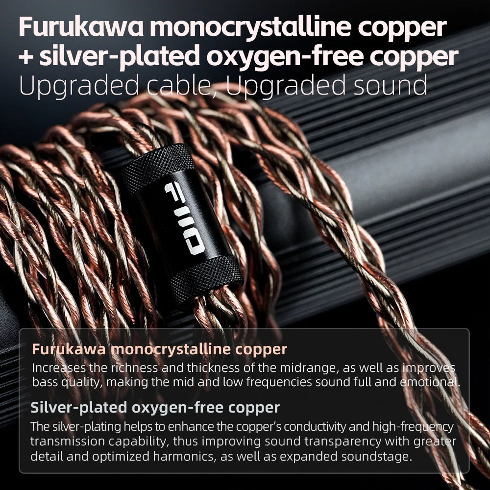 Cable trenzado de cobre con funda negra para auriculares cerrados