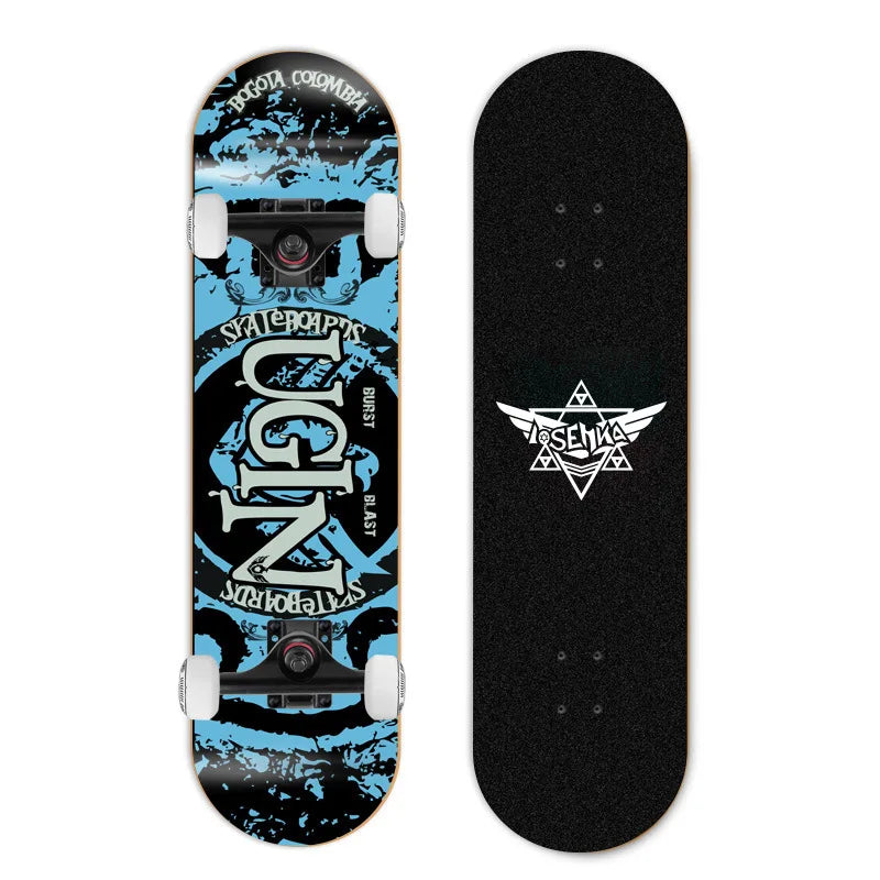Patineta de Doble Kick para Principiantes, 7 Capas de Madera de Arce, Cuatro Ruedas, Cruiser Urbano, Tabla Completa para Adultos, Hombres, Mujeres y Adolescentes