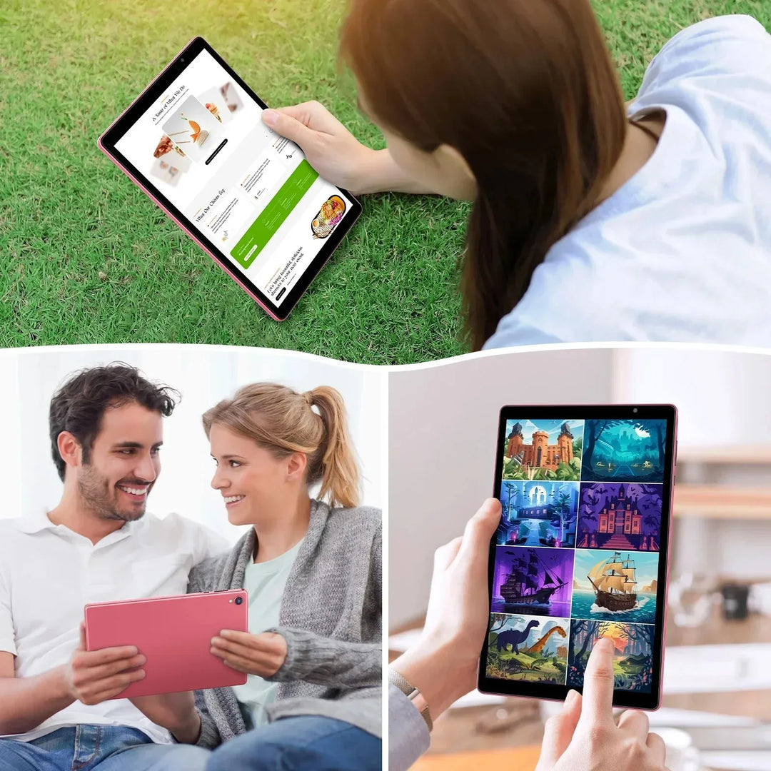 Último tableta Android 14, tableta de 10 pulgadas, procesador de cuatro núcleos, WiFi 5G, 4 GB de ROM + 32 GB de RAM, resolución de 1280*800, batería de 6000 mAh