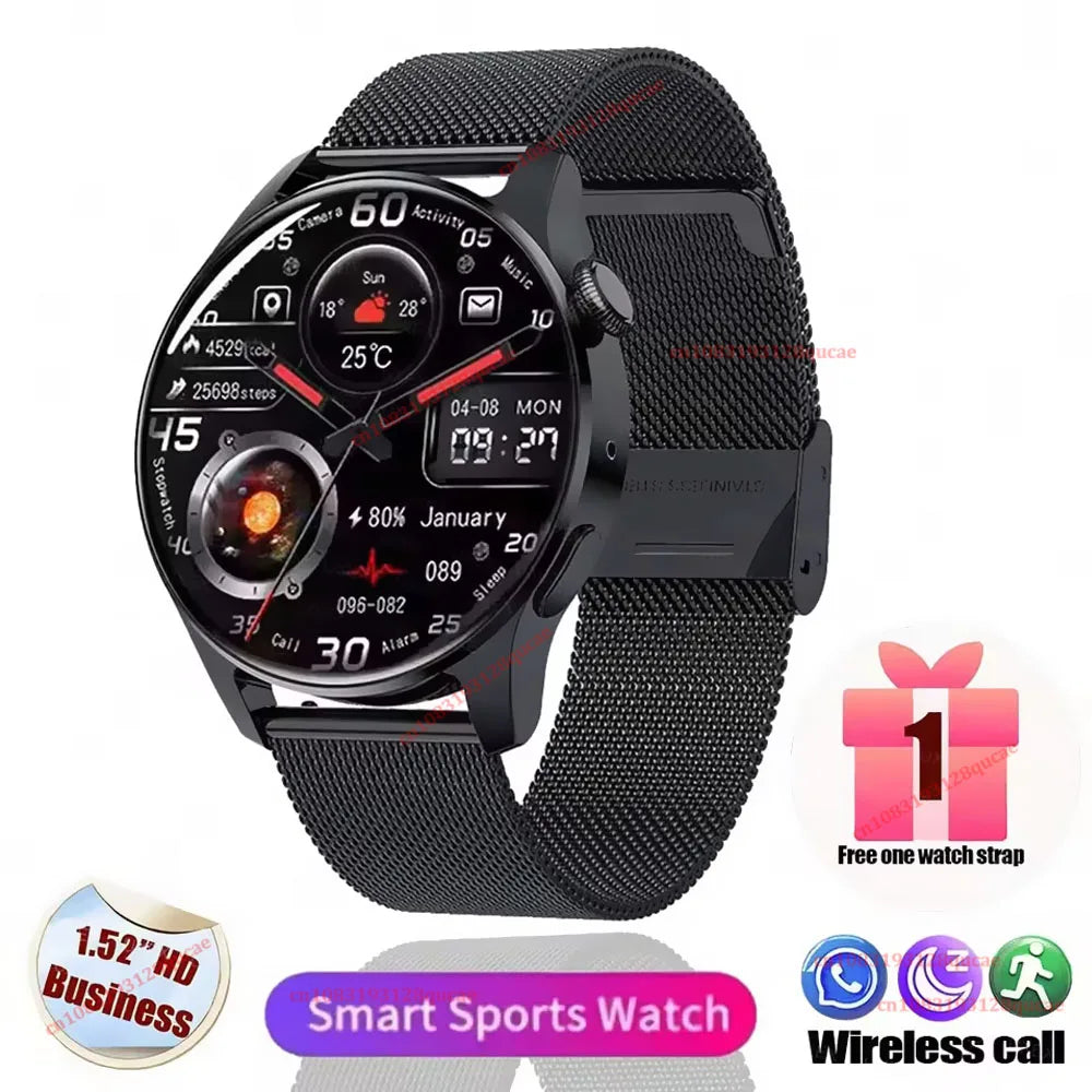 Smartwatch 2026 para hombre con pantalla AMOLED HD, trayectoria de movimiento GPS, frecuencia cardíaca, llamadas Bluetooth, resistente al agua, para Android e iOS Ht30