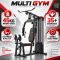 Gimnasio multifuncional con pila de pesas de 45 kg, máquina de pesas compacta para gimnasio en casa con prensa de piernas, equipo de entrenamiento de fuerza para todo el cuerpo, ideal para pecho, espalda, brazos y piernas, e