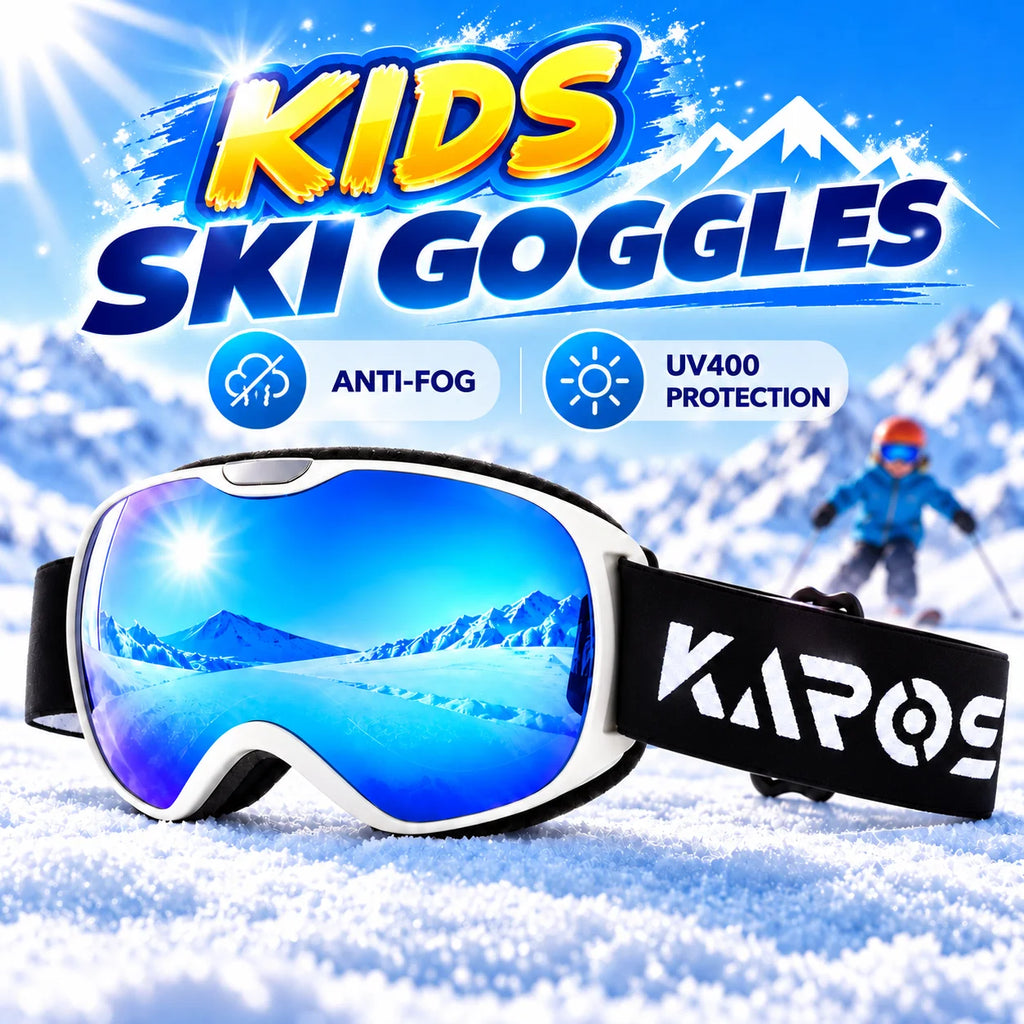 Gafas de esquí para niños, con doble capa, tratamiento antivaho, protección UV400, resistentes al viento, para deportes de invierno, esquí al aire libre, para niños y niñas.