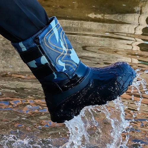 Botas De lluvia De EVA para Hombre, Botas De nieve para invierno al aire libre, zapatos De algodón cálidos De felpa, Botas De pesca, Botas De Trabajo para Hombre 2024