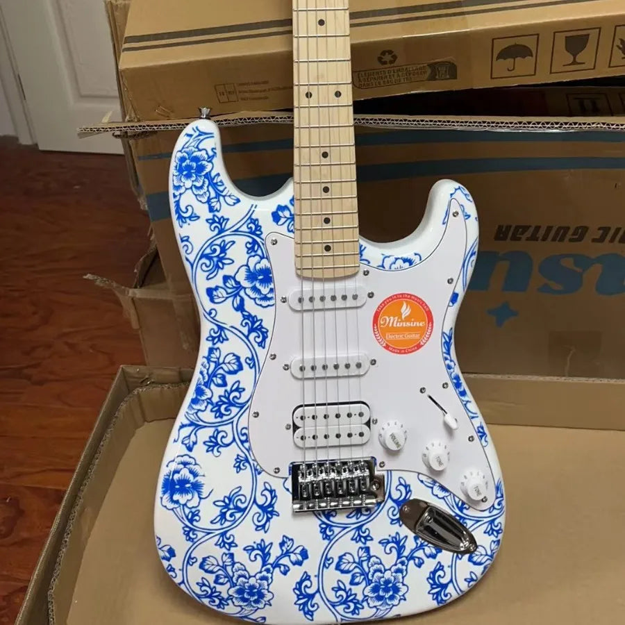 Guitarras eléctricas de madera de 39 pulgadas para principiantes, rendimiento, 22 trastes, instrumentos eléctricos de 6 cuerdas de alta calidad